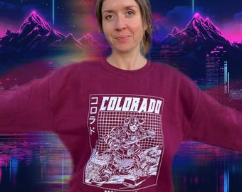 Colorado Hockey Cybercore T-shirt - Anime Game Day Apparel - Unisex streetwear - bordeaux
