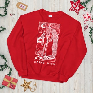 SAINT NICK SWEATER - Unisex Crewneck Sweatshirt Christmas Cheer Santa Claus Oversized Vintage Style