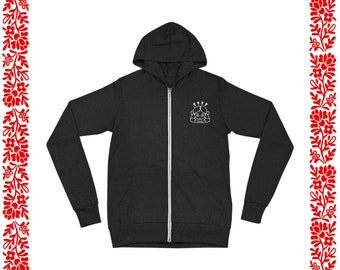 DEVOTEE zip up lightweight hoodie - bowing emoji / faith apparel