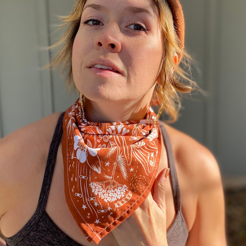 COLORADO WILDFLOWERS 21x21 Bandana Rust Orange / State Etsy