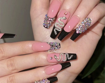 Nude Diamond Nails - Etsy