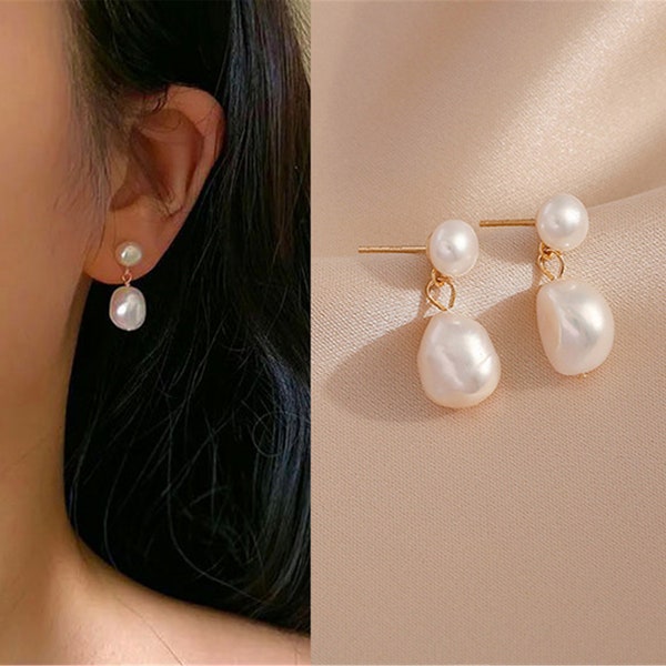 Pearl Drop Earrings - Etsy