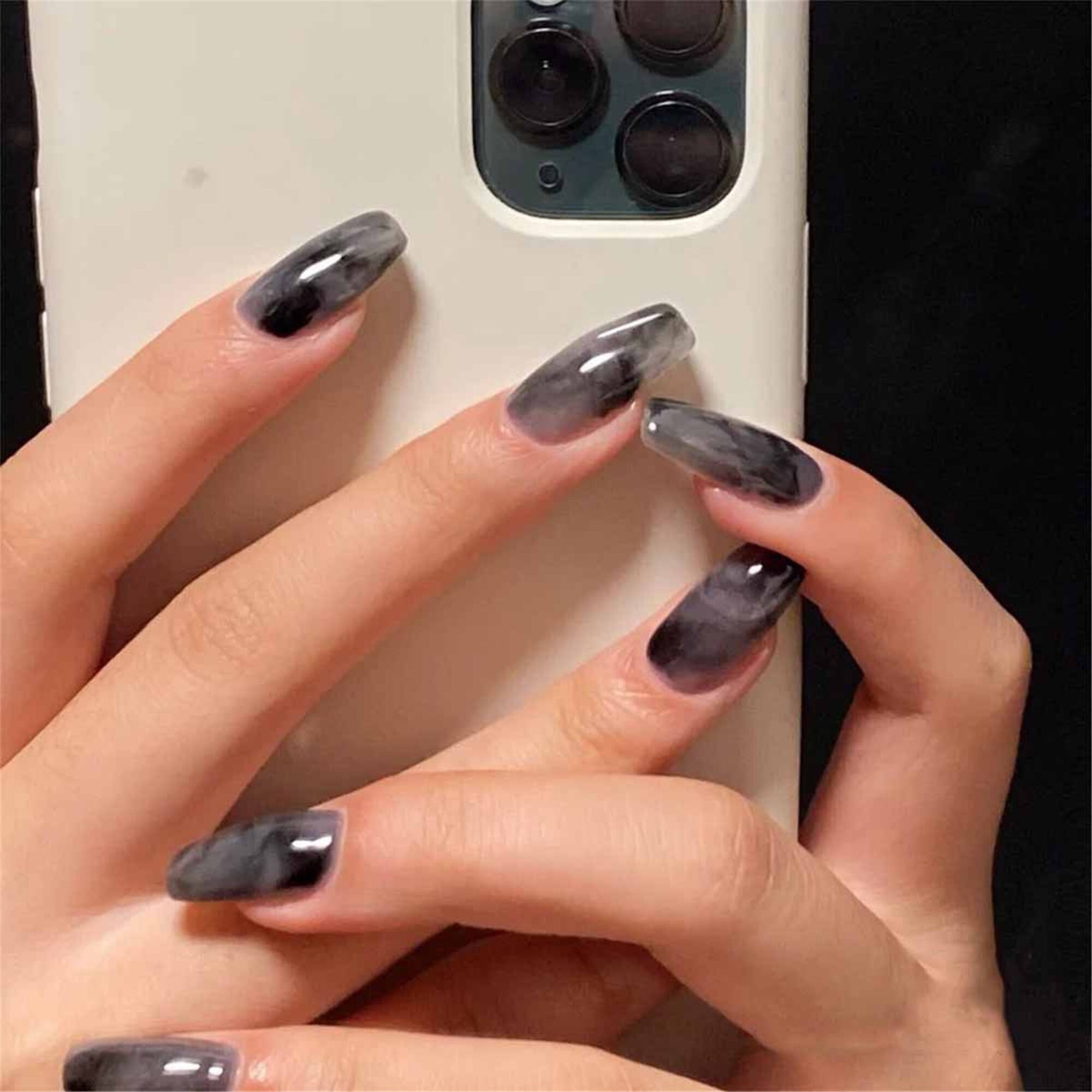 Uñas postizas gris - Etsy México