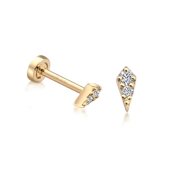 Piercing Tragus diamants or labret 16 g/boucles d'oreilles cartilage grappe de diamants/puces d'oreilles cartilage tragus/labret or massif 14 carats