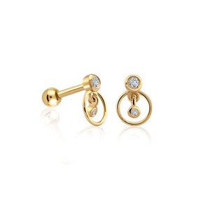Elegante Solid Gold Knorpel Ohrringe-Minimalistisches Design für den Alltag