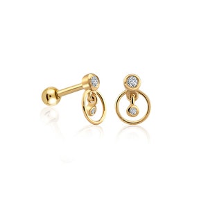 Elegant Solid Gold Cartilage Earrings-Minimalist Design for Everyday Wearvalentines gift for her jewelry