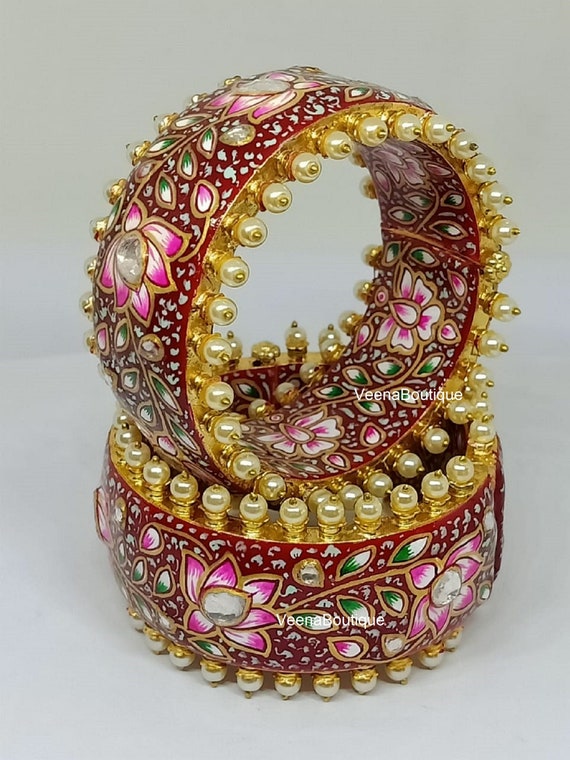 Indian Bangles Meenakari Jewelry Kundan Bangles Meenakari