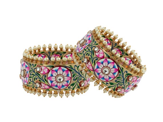Silver shop meenakari bangles