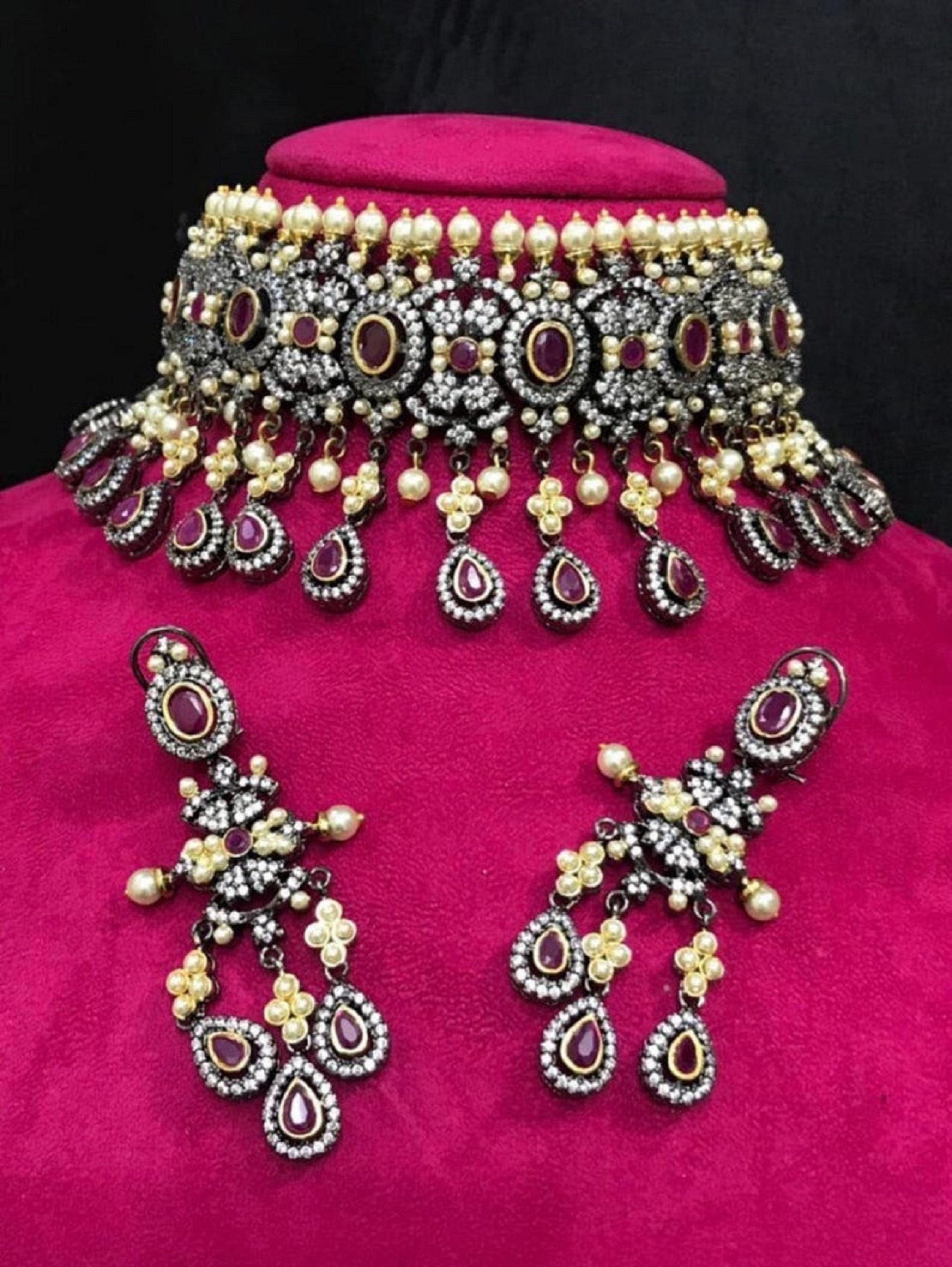Kundan Choker / Sabyasachi Jewelry / Kundan Choker Set / Etsy