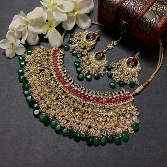 Kundan necklace set - Indian Jewelry