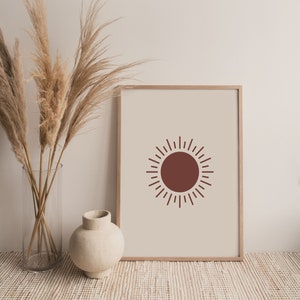 Prints for Baby Room Wall Art Kids Boho Nursery Decor, INSTANT DOWNLOAD Neutral Boho Sun Print, Wall Art Prints for Baby Room
