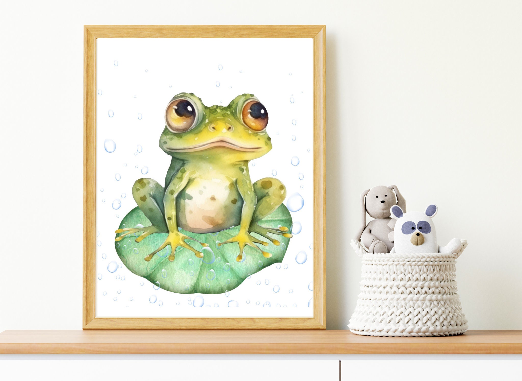 Watercolor Frog Prints, Set of Adorable Watercolor Frogs, Nature Pond ...