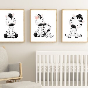 Safari Nursery Prints, Set Of 3 Baby Zebra Prints, Wall Art for Kids, PRINTABLE Safari Animal Prints, Zoo Animal Prints DIGITAL DOWNLOAD