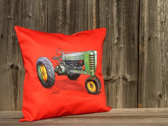 Personalized Pillow Case Pillowcase Red Farm Tractor