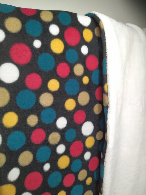Colorful Polka Dot Baby Blanket polka Dots Minky Baby Blanket baby
