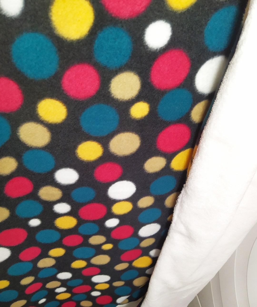 Vintage Black And Pink Tiny Polka Dot Blanket
