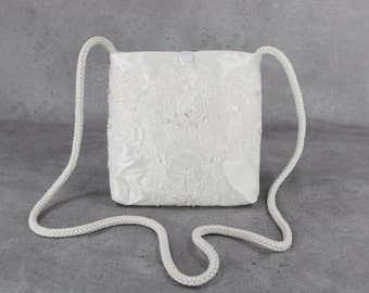 Kommunion Braut Tasche aus Satin mit breiter Bogenkante