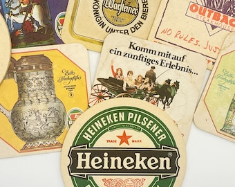 Vintage Beer Coasters : Lowenbrau, Beck's and Heineken Ephemera for mixed media  and junk journals
