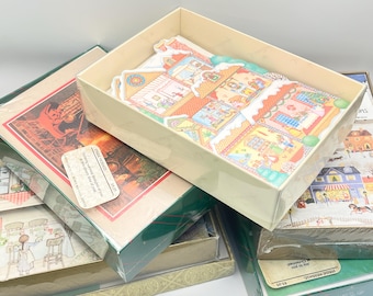 Vintage Hallmark Boxed Christmas Cards : Holiday paper ephemera for collage and mixed media art