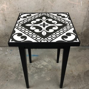 Bohemian Tile Top End Table - Zellige 22 1/4&quot;