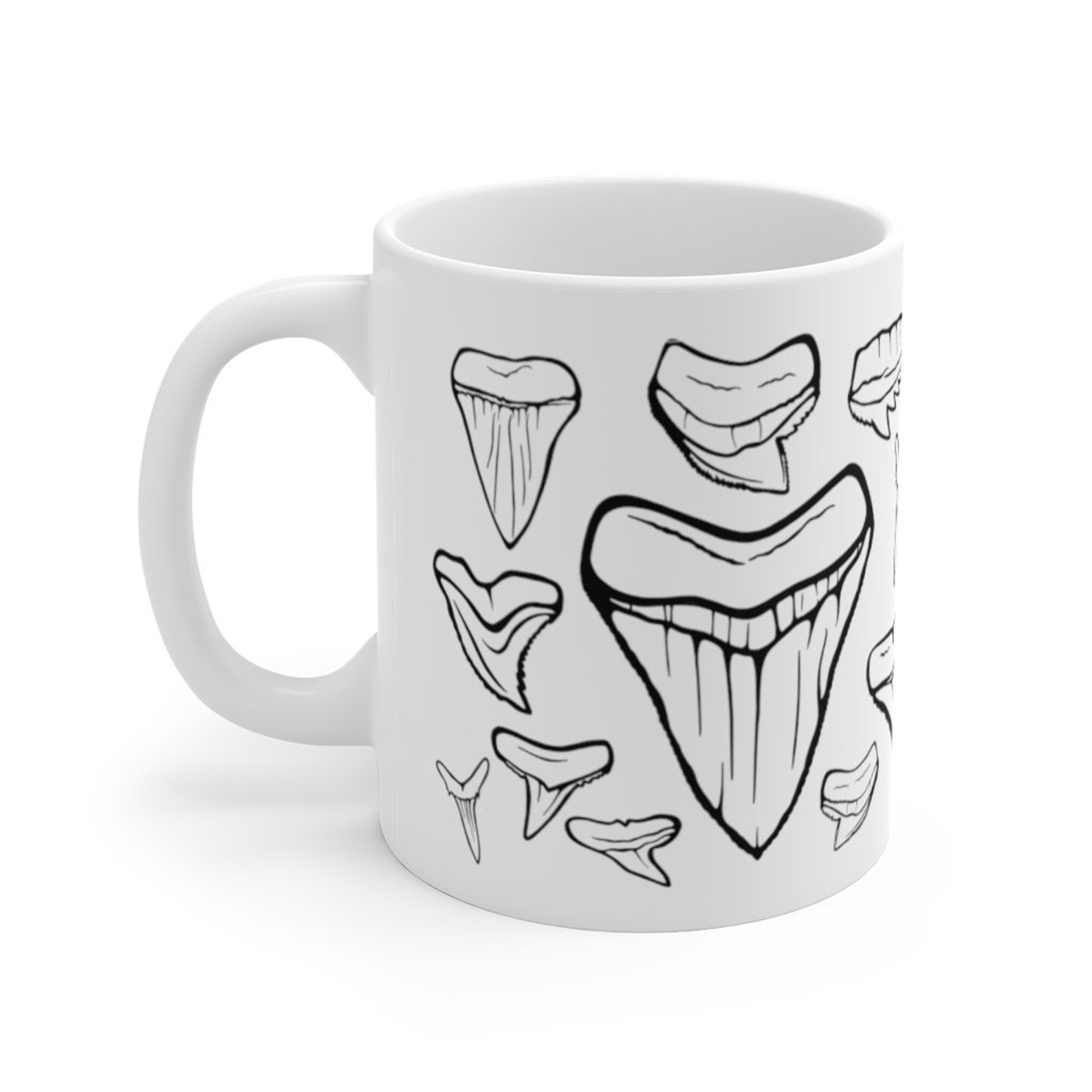 Shark Tooth Mug Shark Teeth Coffee Mug Megalodon Mug Shark Etsy