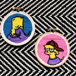 Bart and Lisa Embroidery set