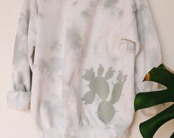 SAMPLE SALE | Size Med Prickly Pear Tie Dye Crewneck Sweater