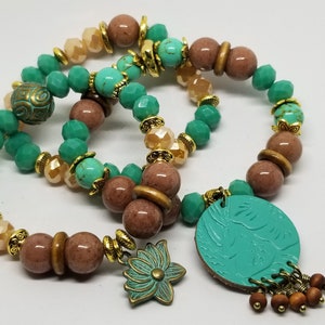 Taupe and teal Stack Set