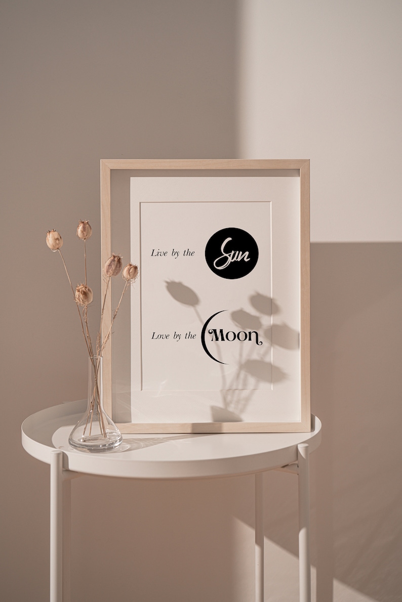 Live by the Sun Boho Wall Art Printable Love by the Moon