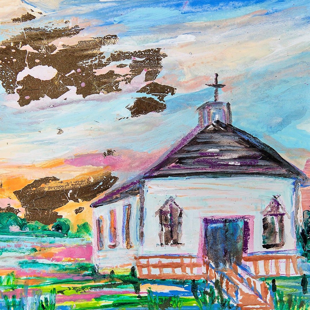 Pawleys Island Chapel Embellished Art Print Abstract Art Etsy