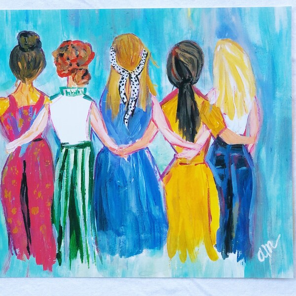 Girl Tribe 8x10  Art Print, friendship art, girlfriend art, sister art, colorful art, print