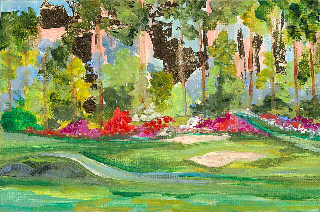 Azaleas at Augusta Embellished Art Print Colorful Art Masters Art