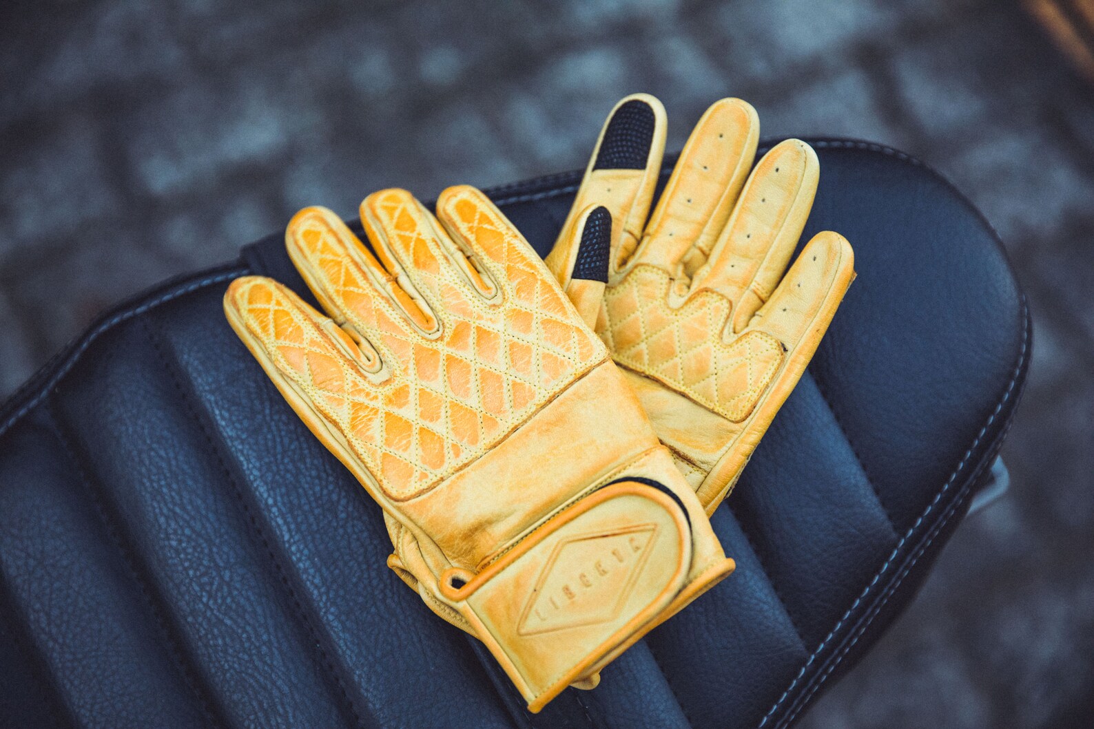 Yellow Kiwi Leather Motorcycle Gloves, Cowhide Leather Biker Glove - Etsy
