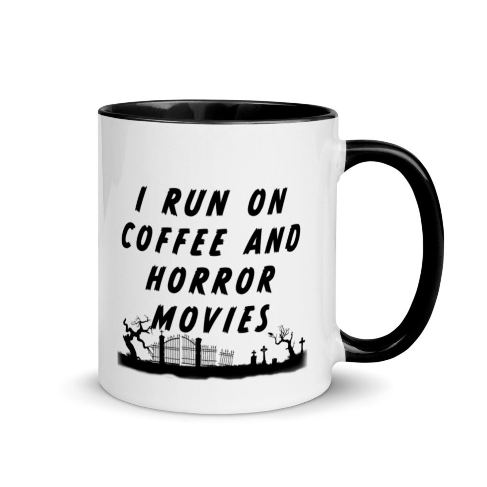 I Run on Coffee and Horror Movies Mug Etsy