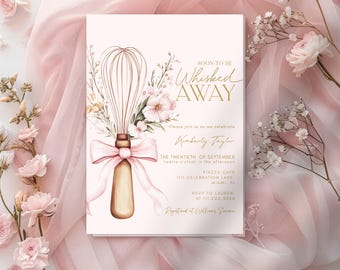 Soon to Be Whisked Away Bridal Shower Invitation, Kitchen Themed Bridal Shower Invite, Cooking Themed Bridal Shower, Canva Template K-BR47