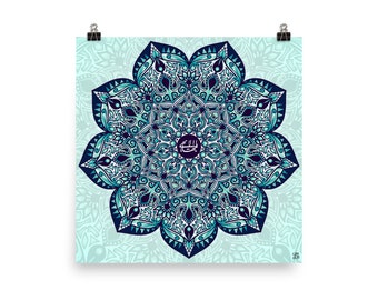 PRINT Blue Greatest Name Mandala