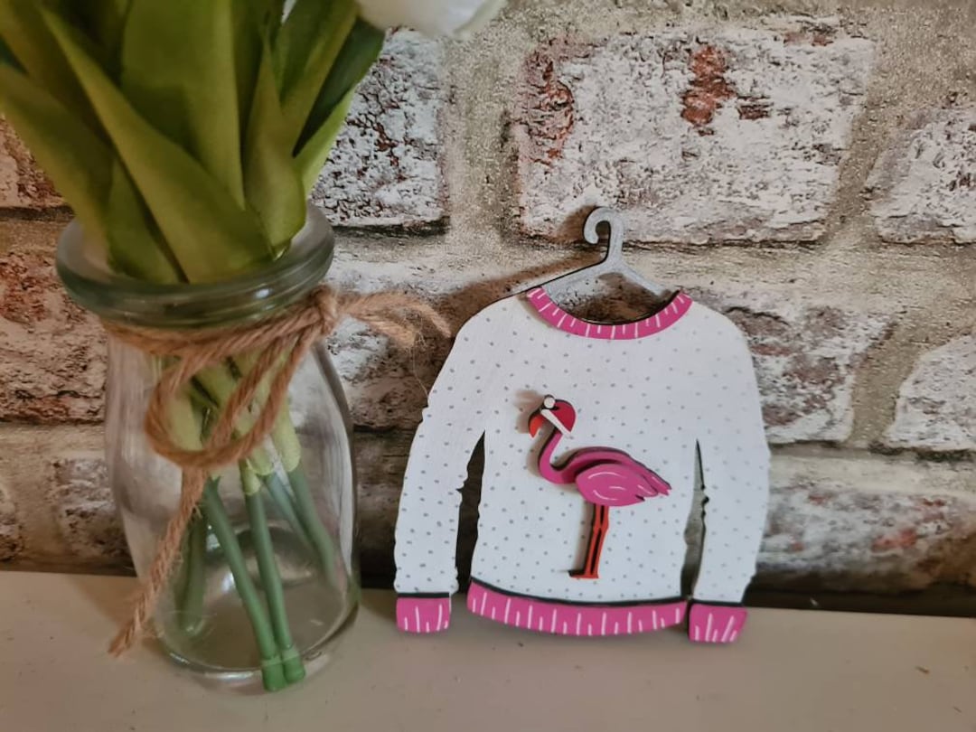 Flamingo Christmas Decoration Flamingo Christmas Jumper Etsy España