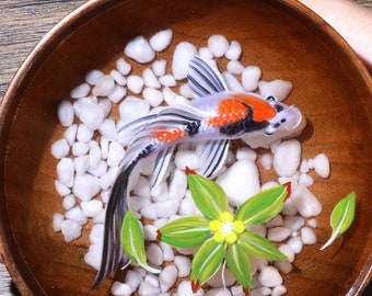 Resin Bonsai Painting, Resin Painting  koi in Wood Bowl, 3D resin painting, Painting Art, Collection Art, Art Decoration, painting gift
