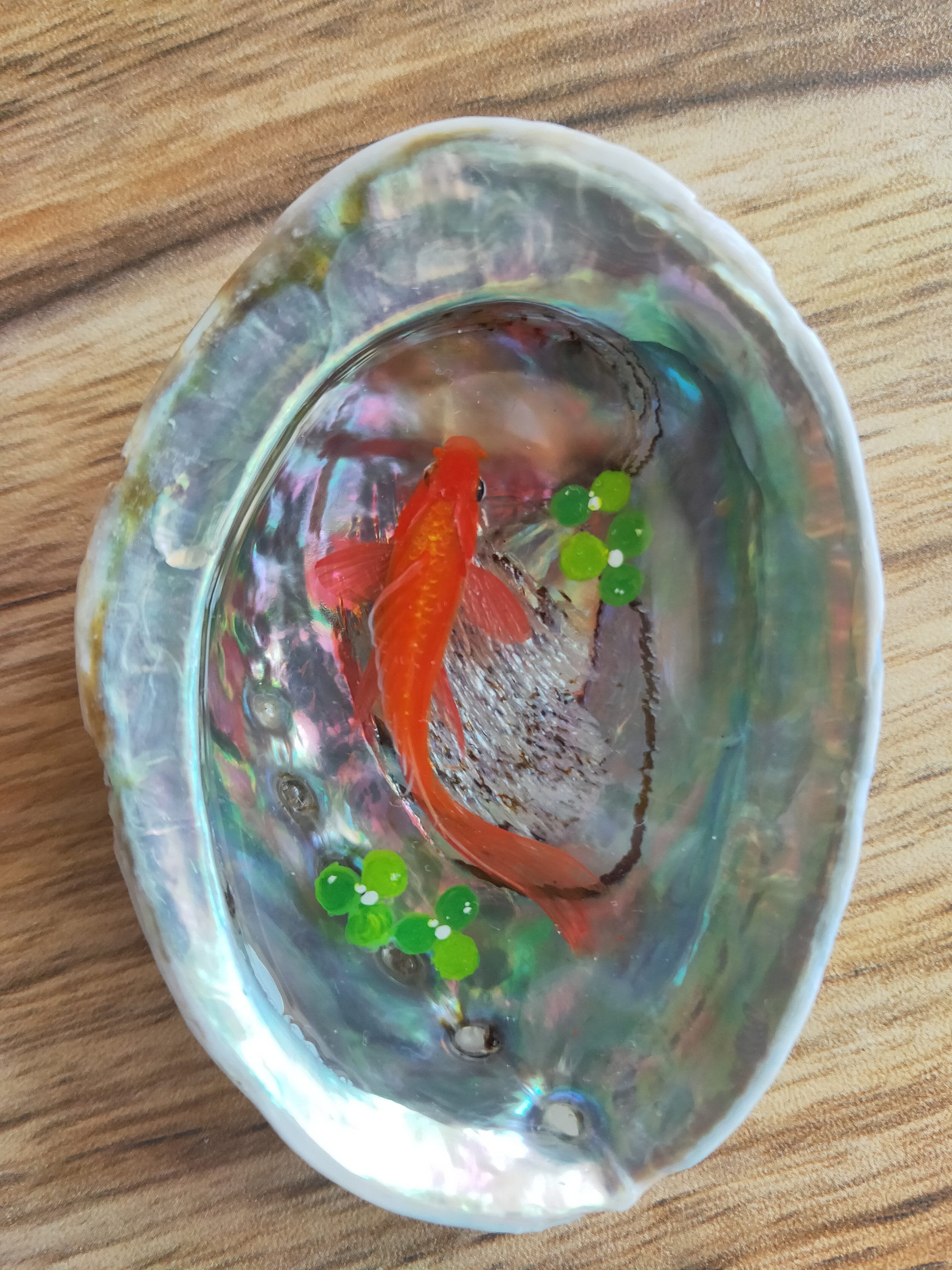 3Dレジンアート 金魚(錦鯉) 貝殻 絵画 星空④ 一匹 青 m61290787944_1.jpg?1711267377