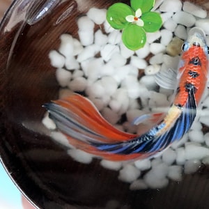Resin Painting betta in Wooden Bowl, 3D resin painting, Painting Art, Collection Art, Art Decoration, painting gift, betta art betta fish