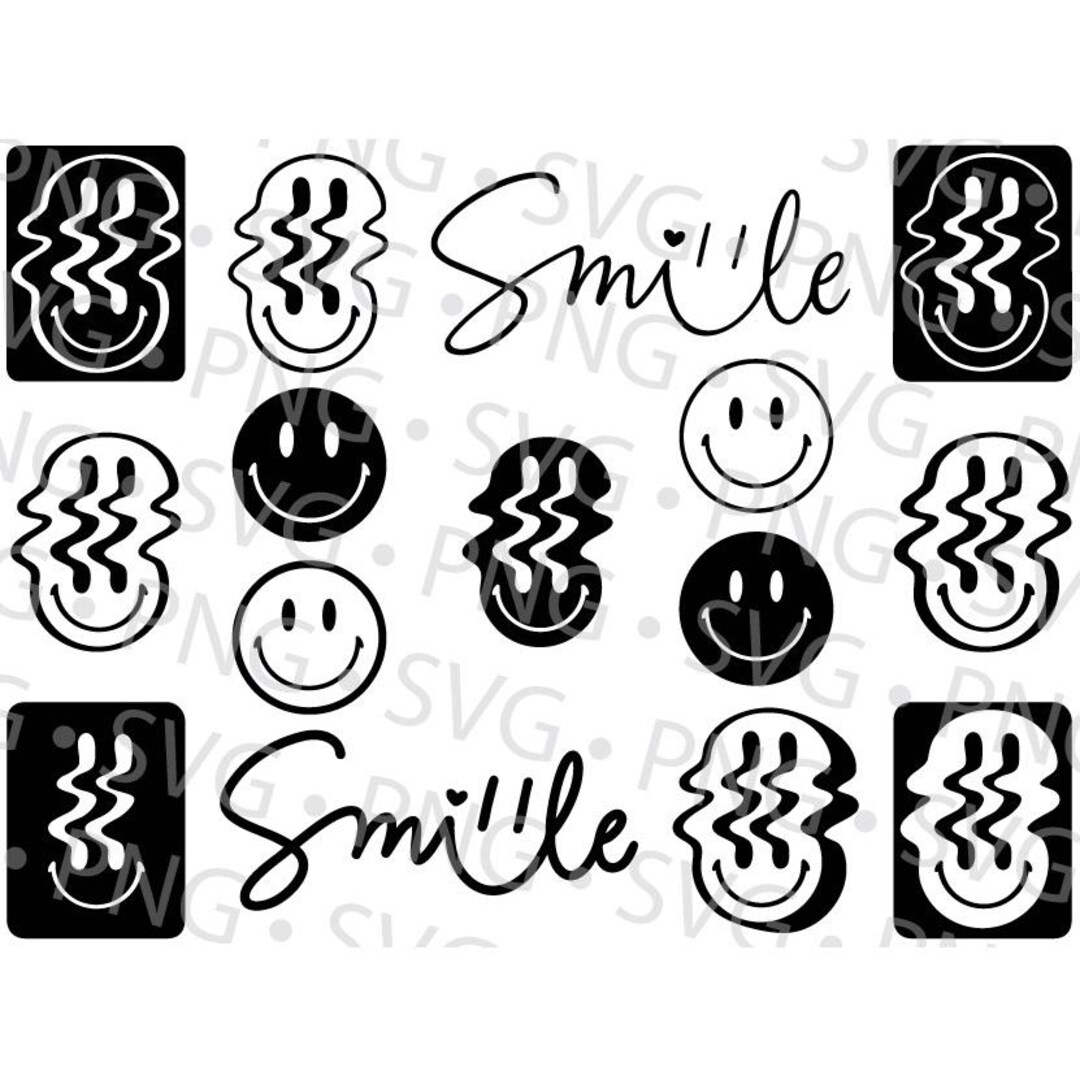 Smiley / SVG / PNG / Happy Face / Emoji / Cut File / Inspirational ...