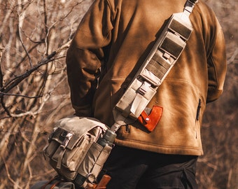 Système de transport de sac à bandoulière Bushcraft N2 - Sac à bandoulière et étui pour hache et scie