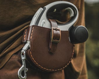 Leather Holster for Flexi Comfort L 8m Dog Lead