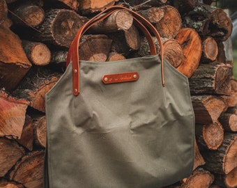 Canvas Log Carrier with Free Personalization