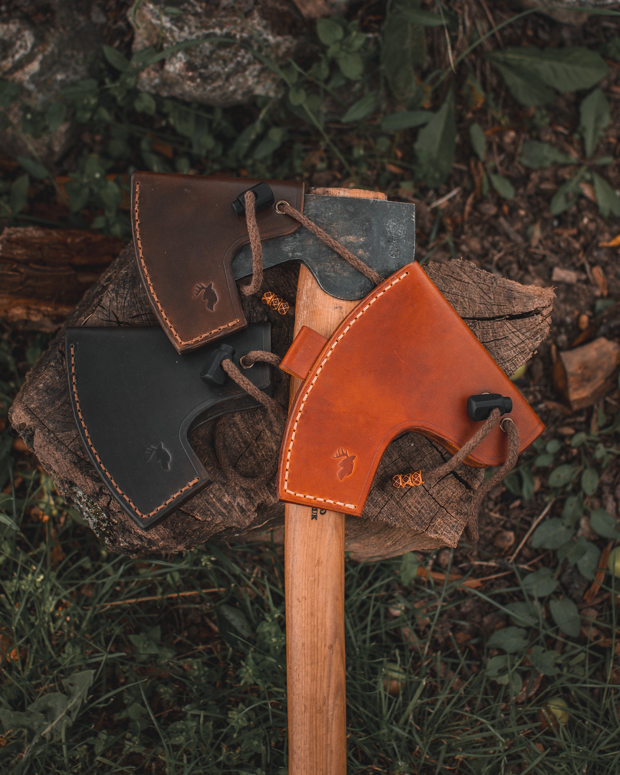 Gaine de hache en cuir réglable avec support de ceinture pour