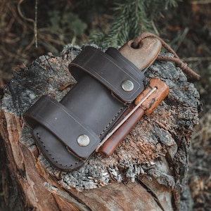 Leather Sheath for Silky PocketBoy 170 Saw: Horizontal Scout Carry