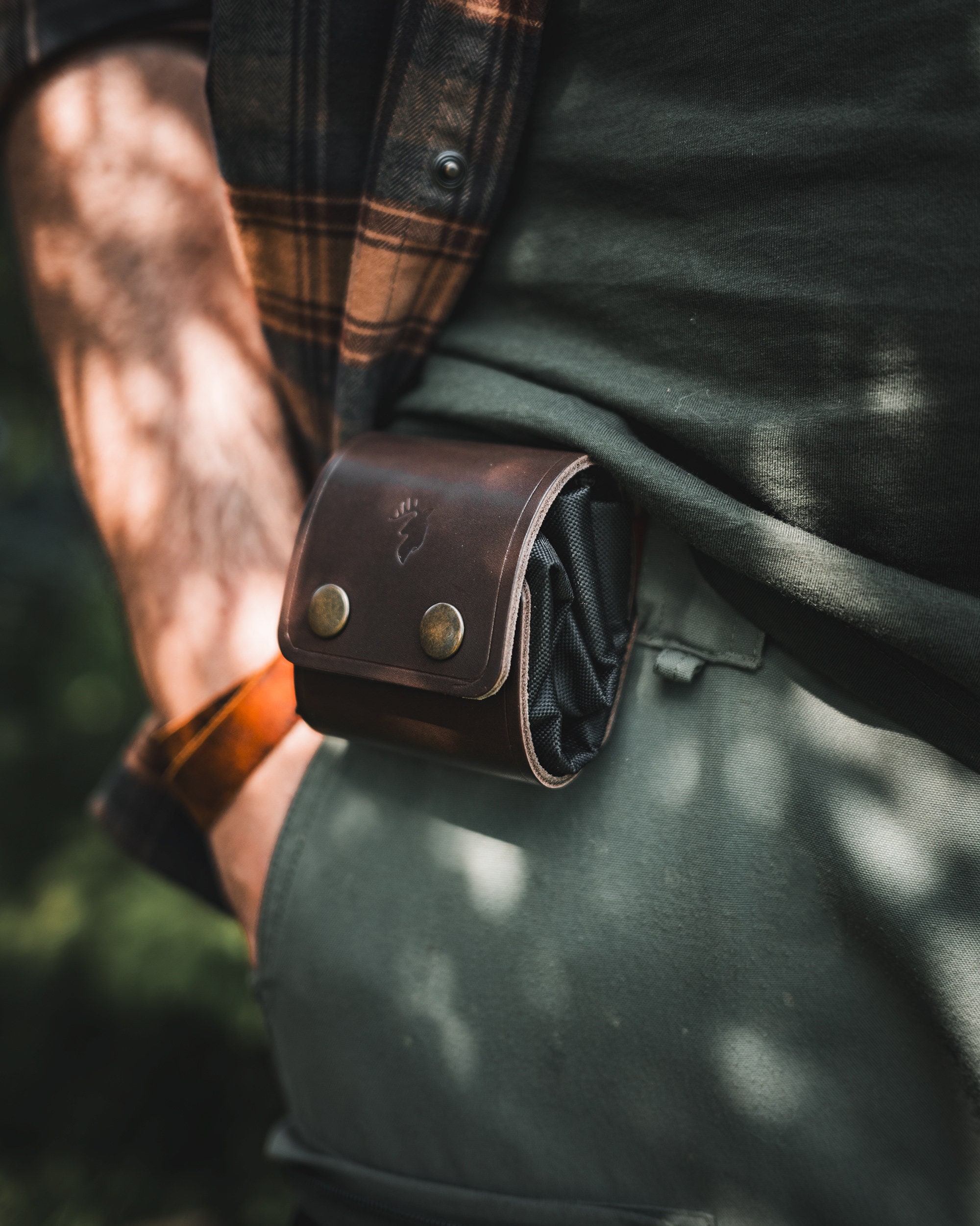 Pochette De Ceinture Bushcraft En Cuir Faite Main + Boîte D'amadou 1oz - Abbeyfields UK