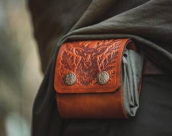 Bushcraft Foraging Bag - Handmade Bushcraft Belt Pouch for Gathering and Outdoor Use