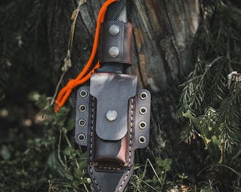 Bushcraft Leather Knife Sheath for Coldsteel SRK SK5