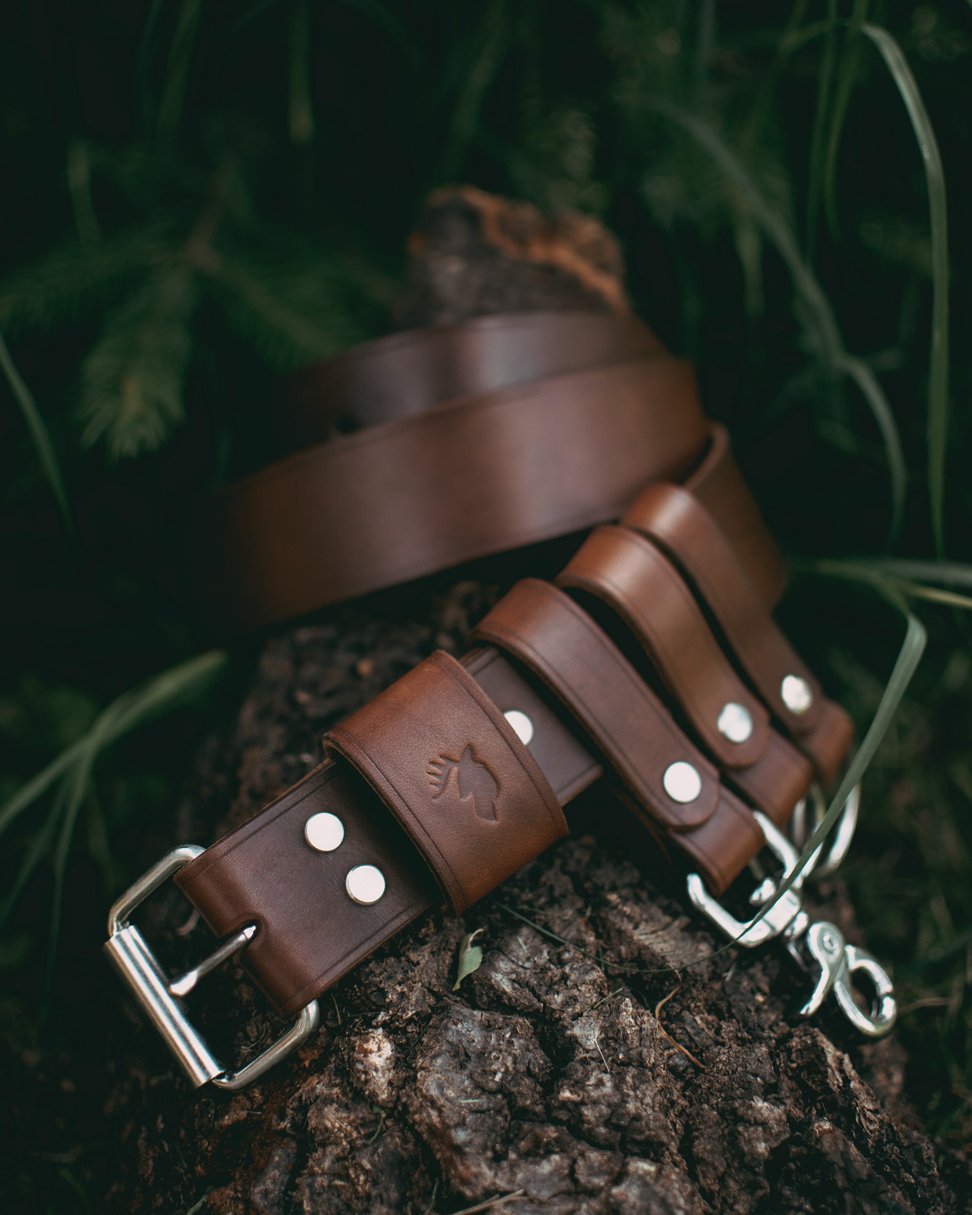 Leather Utility Belt 38 mm – Bushcraft, Tool Loops, Adjustable Outdoor Belt
